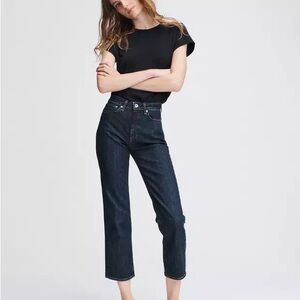 Rag&bone nina high rise ankle cigarette jeans - size 28 black